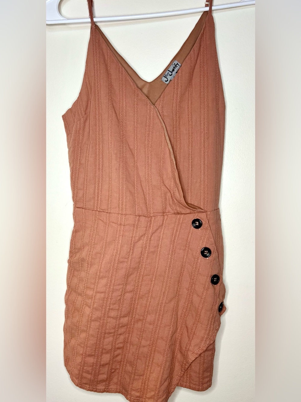 Justify Terracotta Textured Wrap Romper Boho Cottagecore Small
